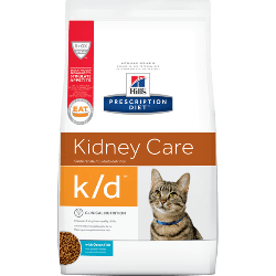 [凡購買處方用品, 訂單滿$500或以上可享免費送貨]　　Hill's k/d 腎臟配方 獸醫配方 (海魚味) 貓乾糧 4磅