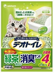 日本 Unicharm 消臭大師 滲透式綠茶紙貓砂 4L
