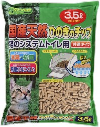 Clean Mew 滲透式檜木木砂 大粒 (日本製) 3.5L (綠)