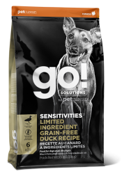 GO! SOLUTIONS™ Sensitivities - Limited Ingredient 低敏美毛系列 無穀物鴨肉 狗糧配方 (1303085) 22磅 (卡其色)