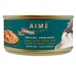 【購買正價貨品滿$300~可以以優惠價$10換購】Aimé Kitchen 經典系列 鮮魚子伴吞拿魚   貓罐 85g (藍綠罐)  到期日:  2/2024