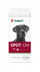 【購買正價貨品滿 $300/$800 可換購】　　　Amigard Spot-On 安格 狗防蚤滴 30kg以上 3×6ml  到期日: 05/2022