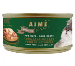 【購買正價貨品滿$300~可以以優惠價$10換購】Aimé Kitchen 經典系列 上湯煮吞拿魚扇貝 貓罐 85g (綠罐)  到期日:  2/2024