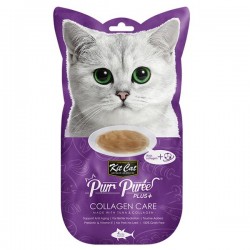 ⭐購買正價貨品滿$500可換購⭐　　　 Kit Cat Purr Puree Plus+ 膠原蛋白吞拿魚醬 (膠原蛋白護理) 貓小食 60g (15g x4小包) <紫色>  