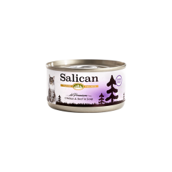 Salican 挪威森林 鮮雞肉牛肉(清湯) Chicken & Beef in Soup 貓罐頭  85g 到期日: 11/2024