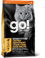 GO! Solutions SENSITIVITIES 低敏美毛系列 無穀物鴨肉 貓糧 8磅