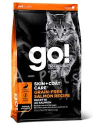 GO! Solutions SKIN-COAT CARE 護膚美毛系列 無穀物 三文魚 貓糧 3磅 (橙)