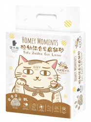 Homey Moments 雲呢拿奶泡活性碳 極幼混合豆腐貓砂 (1.5mm) 8L x6包原箱優惠