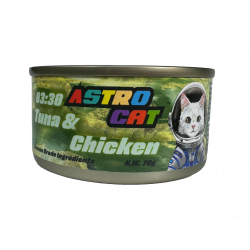 【購買正價貨品滿$300~可以以優惠價$5換購】Astro Cat 無穀物肉絲湯罐 03:30 Tuna & Chicken 雞肉+吞拿魚70g