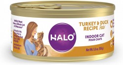 Halo 室內貓健美體態無穀火雞&鴨肉配方 Indoor Cat Grain Free Turkey & Duck Recipe Pâté 貓罐頭 5.5oz (到期日: 12/01/2025)