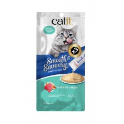 <<新品優惠>>Catit Smooth & Savoury 鮮肉泥小食 Lickable Cat Treats  吞拿魚+雞肉 Tuna with Chicken 60g (15g x4 獨立包裝)