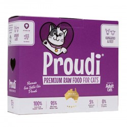 Proudi 急凍生肉貓糧 牛+袋鼠 1.08kg  (90g x12件) x4盒優惠  (紫)