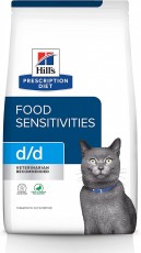 [凡購買處方用品, 訂單滿$500或以上可享免費送貨] Hill's d/d 皮膚/食物敏感 (鴨味) 獸醫配方乾貓糧 8.5磅