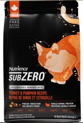 <<新品上架>>　~試食價~ Nutrience 紐翠斯 SubZero 單一動物蛋白系列 凍乾鮮火雞 無穀物 火雞+南瓜 全貓配方 4lb (C2604)