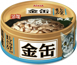 Aixia GCM-46 金罐 吞拿魚 + 白飯魚 貓罐 70g x24罐原箱優惠