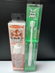<<日本 Mind Up 貓用360度清潔牙刷1支＋貓用牛奶味液體牙膏1支 1 set優惠價 牙膏到期日: 7/2024>>