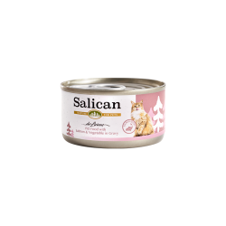  Salican 挪威森林 三文魚蔬菜 (肉汁)  Salmon & Vegetable in Gravy 貓罐頭  85g x24罐原箱優惠
