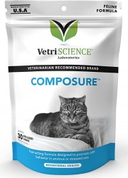 VetriScience - Composure 貓用情緒調節保健小食 咀嚼肉粒 雞肉味 30粒