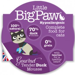 【購買正價貨品滿$300/$800可換購】 Little Big Paw 傳統鮮嫩鴨肉貓餐盒 mousse 85g  到期日: 03/2024