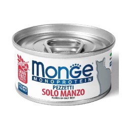 Monge 單一蛋白貓罐頭 - 牛肉 (Solo Manzo) 80g x24罐優惠