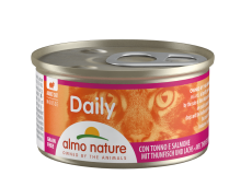＜購買正價貨品滿$300~可以優惠價$5換購＞ Almo Nature Daily 吞拿魚+三文魚慕絲 (Tuna & Salmon Mousse) 貓罐頭 85g (149) 到期日: 12/2025
