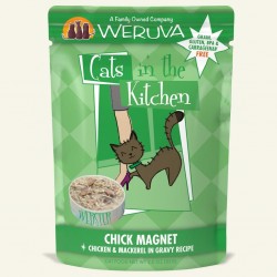 Weruva 貓咪廚房系列濕包 85g ~ Chick Magnet 無骨及去皮雞胸肉、鯖魚 (綠) x12包 原箱優惠