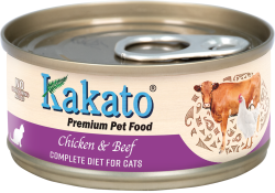 【購買正價貨品滿$1000~即免費獲贈】Kakato 卡格 雞肉、牛肉 貓用主食罐 70g (紫色) 到期日: 11/2024 (763)