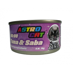 【購買正價貨品滿$300~可以以優惠價$5換購】Astro Cat 無穀物肉絲湯罐 08:00 Tuna & Saba 沙巴魚+吞拿魚 70g