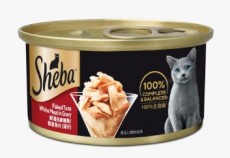 Sheba 鮮湯白身吞拿魚片 Flaked Tuna White Meat in Gravy (湯汁) 貓罐頭 85g (紅)