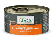 ＜購買正價貨品滿$300~可以優惠價$15換購＞　Nature's Logic 自然邏輯 鴨肉三文魚 貓主食罐 156g 