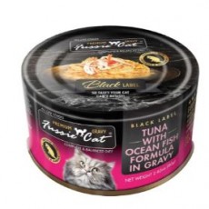 Fussie Cat 極品吞拿魚＋海魚 肉汁主食罐 (Tuna with Ocean Fish Formula in Gravy) 貓罐頭 80g