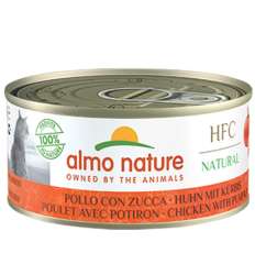 【購買正價貨品滿$300/$800可換購】　　　 Almo Nature - HFC Natural系列 雞肉+南瓜 (5123) 貓罐頭 150g 到期日: 12/2023