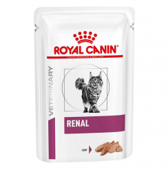 [凡購買處方用品, 訂單滿$500或以上可享免費送貨]　　Royal Canin - Renal 成貓腎臟獸醫配方濕包（肉塊）85克 x 12包