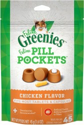 【購買正價貨品滿$300/$800可換購】　　　Greenies Feline pill pockets 餵藥輔助貓小食 - 雞 到期日: 3/3/2023