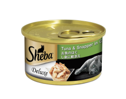 Sheba 吞拿鯛片 Tuna & Snapper (湯汁) 貓罐頭 85g (淺綠)