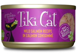 【購買正價貨品滿$300~可以以優惠價$12換購】Tiki Cat Luau 厚切 純三文魚肉 貓罐頭 80g 到期日: 12/2023