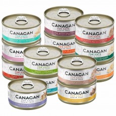 Canagan 原之選 雜錦口味 貓罐頭 75g X 72罐 (限時加送3款canagan 貓咪營養補水湯罐140g)