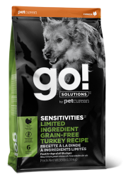 GO! SOLUTIONS™ Sensitivities - Limited Ingredient 低敏美毛系列 無穀物火雞 狗糧配方 (1303121) 3.5磅 (綠色)