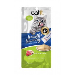 <<新品優惠>>Catit Smooth & Savoury 鮮肉泥小食 Lickable Cat Treats  吞拿魚+扇貝 Tuna with Scallop 60g (15g x4 獨立包裝)