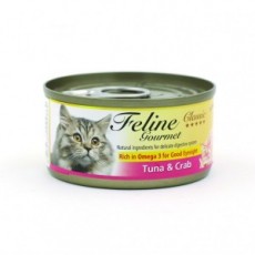 ＜購買正價貨品滿$500~可以優惠價$18換購＞Feline Gourmet 化毛球 - 吞拿魚 + 蟹柳 80g  x 3罐(每張訂單限加購一次)