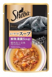 SHEBA 日式鮮饌包 40g【成貓用 蟹肉及三文魚/單包】(貓咪餐包，鮮魚湯羹) 