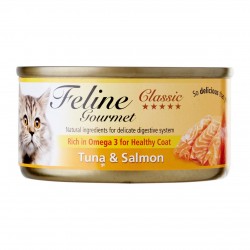 Feline Gourmet 化毛球 吞拿魚+三文魚 80g • 豐富亞米加3，保障皮膚健康 到期日: 1/2026