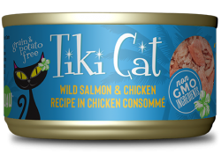 【購買正價貨品滿 $300/$800 可換購】 Tiki Cat Luau 厚切 三文魚+雞肉 貓罐頭 2.8oz 到期日: 11/2022