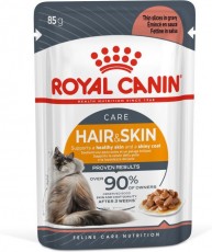 Royal Canin 法國皇家  精煮肉汁 (Gravy) 成貓 皮毛加護主食(Hair & Skin Care) 貓濕包 85克 X12包