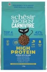 ＜購買正價貨品滿$300~可以優惠價$10換購＞ Schesir - Born Carnivore 高蛋白系列 無穀物 鯡魚及三文魚 成貓乾糧 225g