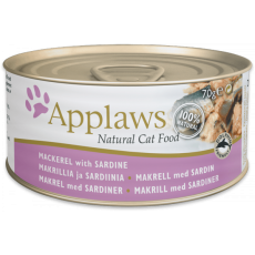Applaws 鯖魚 + 沙甸魚 天然成貓罐頭 156g x24罐優惠