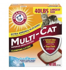 Arm & Hammer 貓砂 特強凝結力配方 40磅 (紅帶多貓配方) x3盒優惠