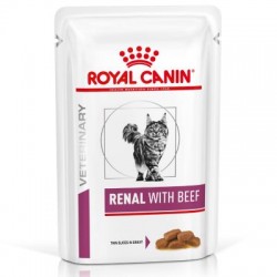 [凡購買處方用品, 訂單滿$500或以上可享免費送貨]　　Royal Canin - Renal (RF23) 腎臟獸醫配方 (牛肉味) 貓濕包 85克 x12包