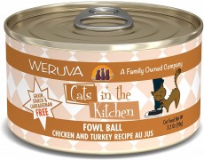 ＜購買正價貨品滿$300可換購＞ Weruva Cats in the Kitchen Fowl Ball  雞湯無骨及去皮雞肉火雞 貓罐頭 90g 到期日: 12/2025