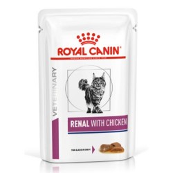 [凡購買處方用品, 訂單滿$500或以上可享免費送貨]　　Royal Canin - Renal (RF23) 腎臟獸醫配方 (雞肉味) 貓濕包 85克 x12包